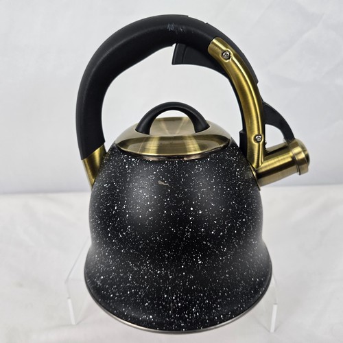 LuxGrace Whistling Stovetop Tea Kettle Black White Speckled Bronze 2.8 Quart - Picture 6 of 13