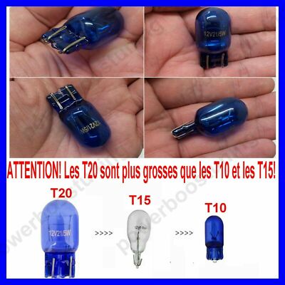 Ampoules W21W T20 Bleu Halogène 5000K Pour Phares - Lot De 2, Neuf, Conforme