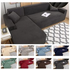 Thick Plush Velvet Corner Slipcovers L-Shaped Sofa Covers Sectional Couch Covers