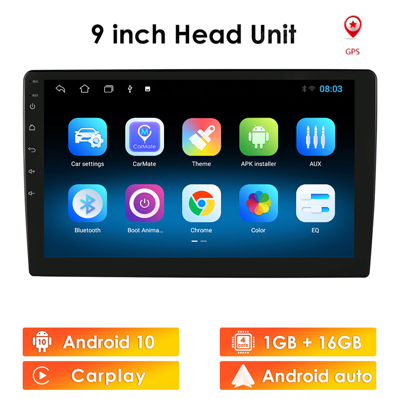 9 Touch Screen Apple Carplay Gps Navigation Android Wifi Usb Car Stereo Radio Ebay