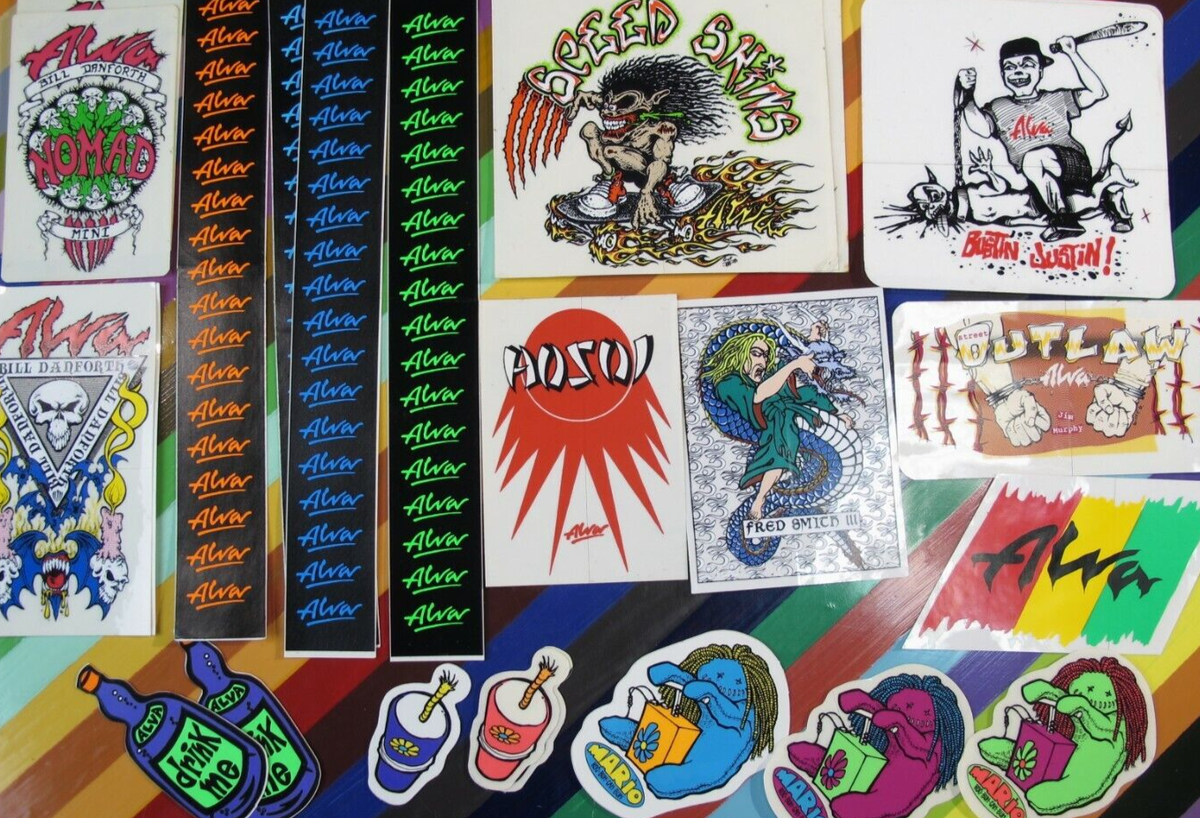 vtg 1980s Alva skateboard sticker - Rubalcaba, Hosoi, Murphy