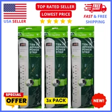 Greenlite Surge Protector 3-Pack – 7-Outlet Power Strip 1440J for TV & Computer