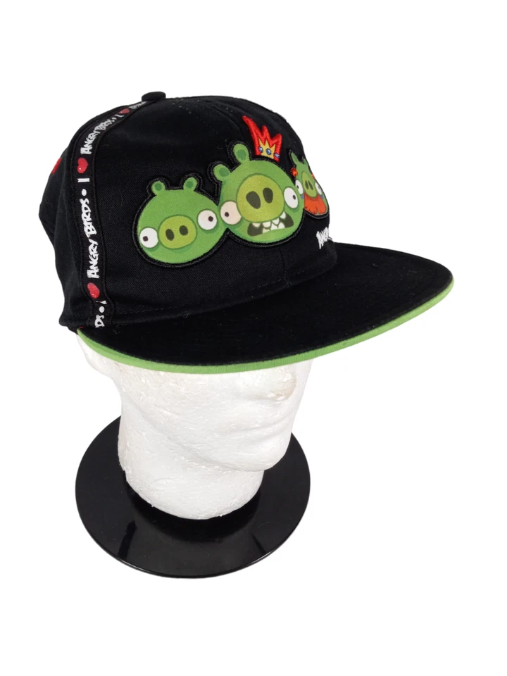 Gorra Angry Birds Negra Verde Cerdos Algodón Ajustable Snapback Sombrero Rovio 2011 Foto 3 de 4