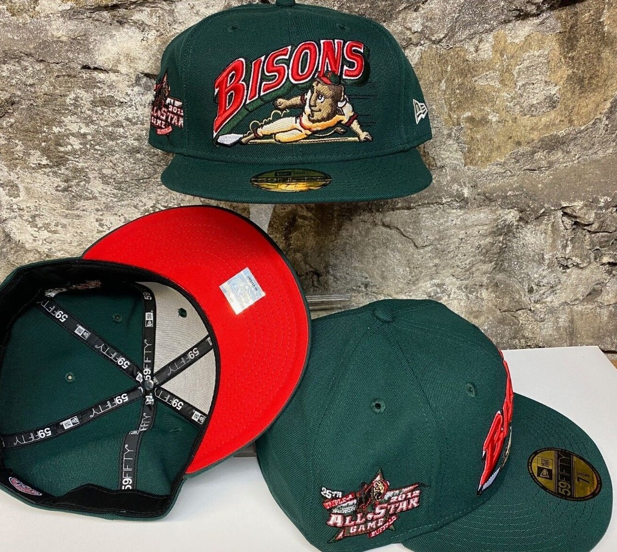 【AILES JAPAN】59FIFTY Buffalo Bisons New Era 59Fifty Buffalo Bisons Green with Red UV Fitted Hat