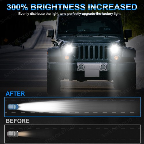 7 Inch led GLASS Headlight Round, ORIGINAL CLASSIC LOOK Conversion Chrome set - Picture 20 of 24