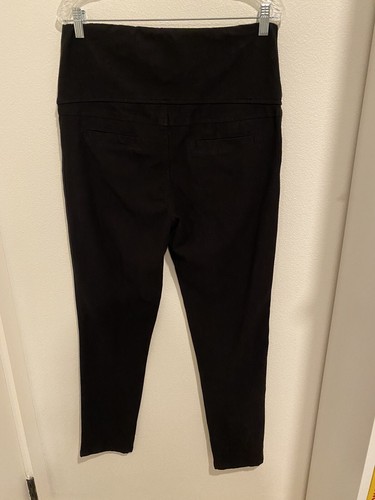 Angel Maternity Straight Leg Maternity Trousers Pants Cotton Stretch Black LG - Picture 2 of 6