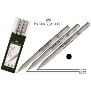 Faber-castell wallet of 3 ecco fibre tip pens 166003 (4005401660033)