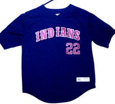 Cleveland Indians Jason Kipnis Jersey Youth Large 14-16 Navy  Button Down