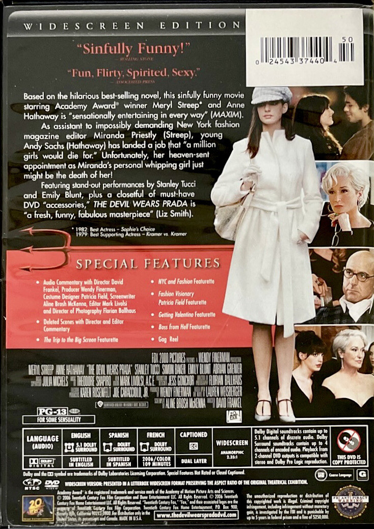 The Devil Wears Prada DVD Widescreen Edition 24543374404| eBay