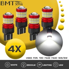 4x 7443 7440 LED Reverse Backup Light Bulbs White For 2018-2021 Ford F-150 F-250