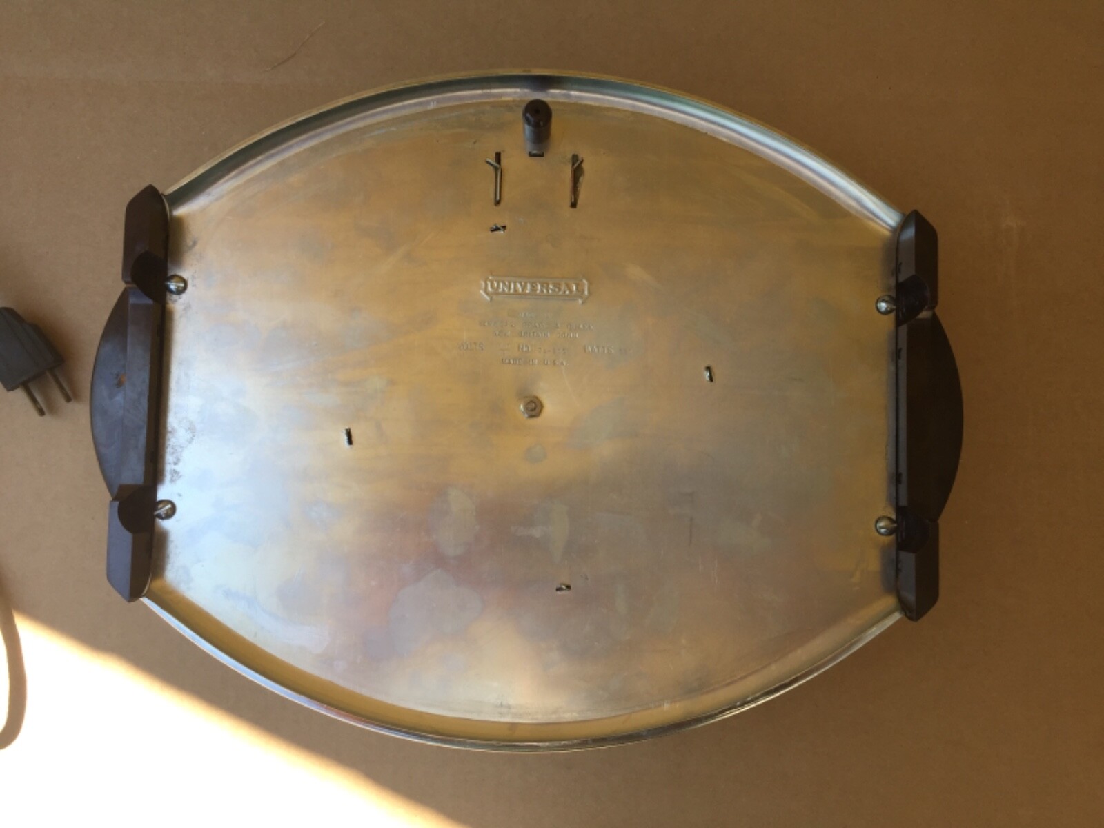 vintage universal waffle iron art deco bakelite streamlined chrome