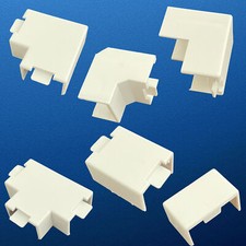 PVC Kabelkanal Zubeh&ouml;r Endkappe, T-St&uuml;ck, L-St&uuml;ck, Innen- / Au&szlig;enecke, Verbinder
