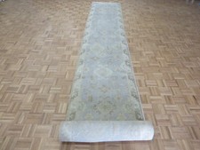 3 x 27'7 Runner Hand Knotted Sky Blue Turkish Oushak Oriental Rug G12052