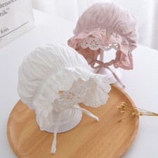 Soft Baby Cotton Bonnet Infant Toddlers Girls Princess Lace Ruffle Hat Summer