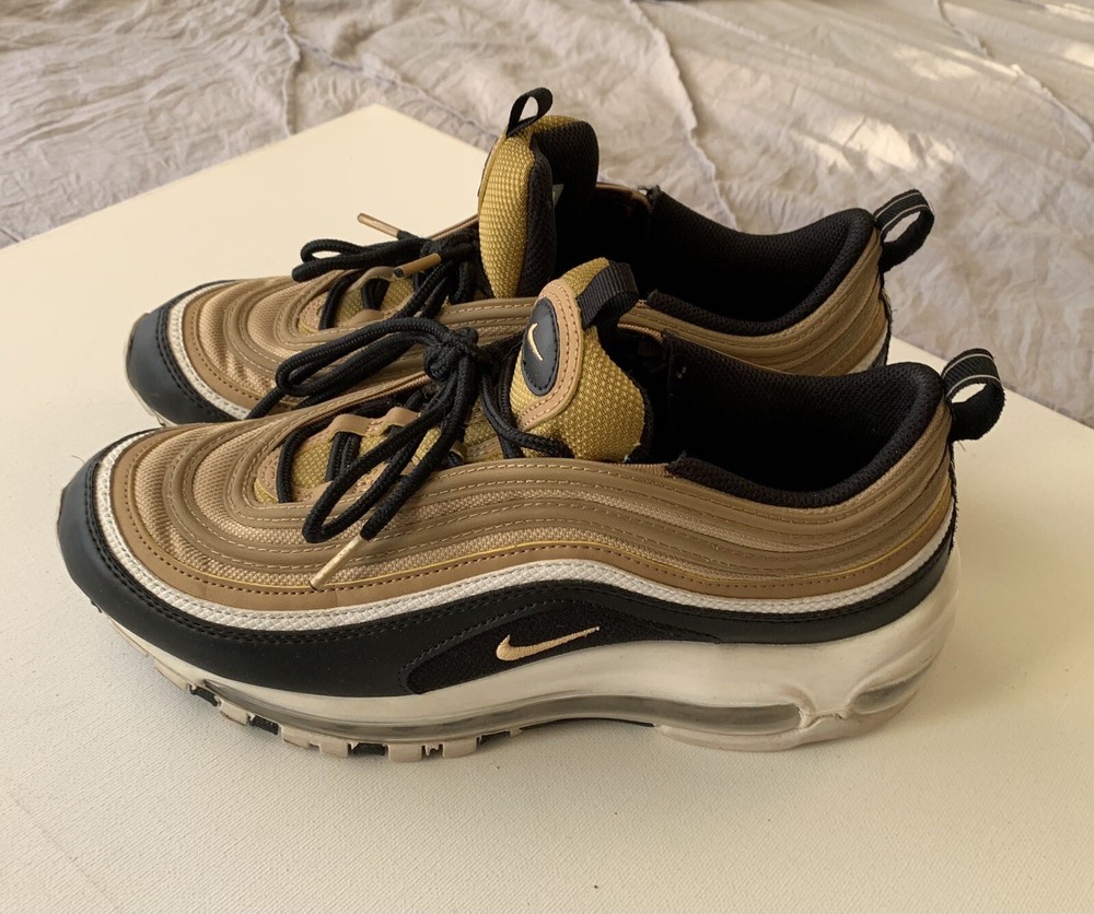 Nike Air Max 97 GS Metallic Gold Black Size 7Y Women's 8.5 CZ9197-700