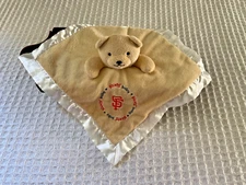 SAN FRANCISCO GIANTS Lovey Security Blanket Bear Tan Satiny Back Baby Fanatic