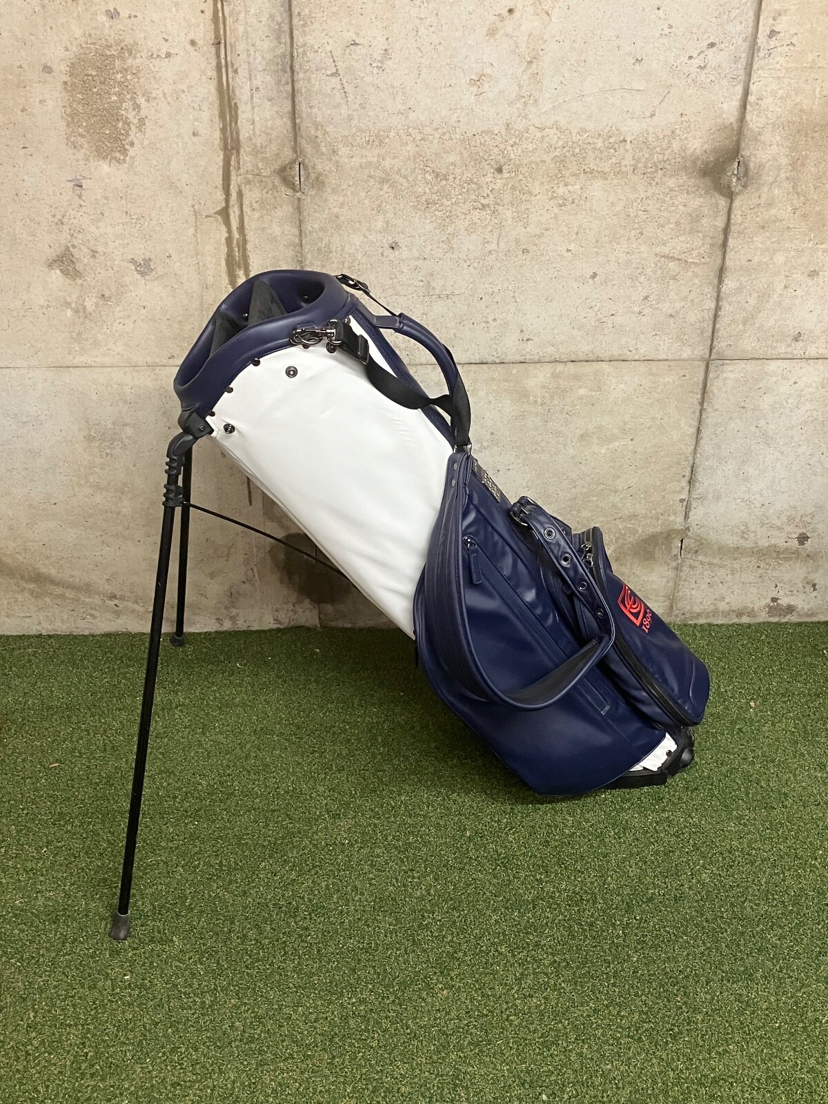 Titleist Linksmaster Caddy Stand Golf Bag Blue / White w/ Logo & Broken