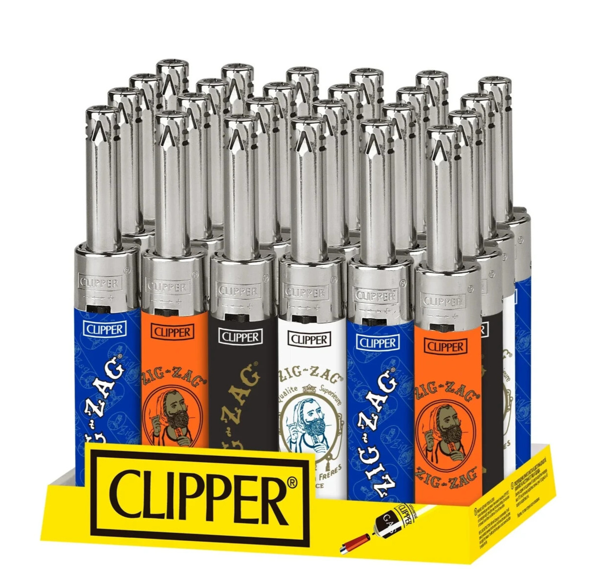 Clipper Mini Tube - Zig-Zag - 24 Count Display - Tube Styles  Chrome -