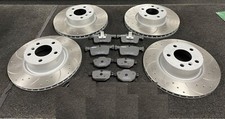FOR AUDI SEAT SKODA VW FRONT REAR DRILLED GROOVED BRAKE DISCS & PADS 340MM 310MM