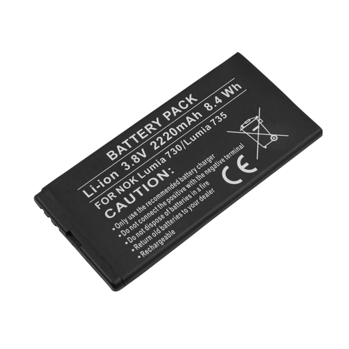 Batterie pour Nokia Lumia 730 accumulateur interne 2220mAh de rechange 8.4Wh
