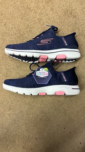 Skechers Go Golf Walk 5 Slip Ins Navy/Pink Women Spikeless Golf Shoes 6 Medium - Picture 3 of 5