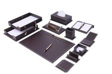 Desk Storage Organizer Set - Leather Desk Set with 14 Accessories - 14 PCS