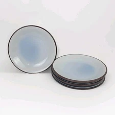 4~Williams-Sonoma~Japanese Dipping Sauce Bowl Plate Saucer~Blue Crackle Glaze 5"