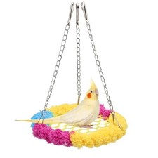 Blue Bird Hanging Swing Hammock - Perch Parrot Climbing Stand - Colorful
