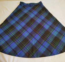 Vintage Sag Harbor Size 11 12 Wool Blend Plaid Skirt Blue A-line Women's 10 12