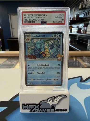 2025 Pokemon Misty's Gyarados Prerelease Staff Promo #049 PSA 10