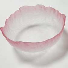 Glass Salad Bowl Irregular Lotus Flower Shape Serving Bowls, Mixing Nut Bowls...