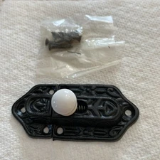 Eastlake Style Spring Latch With Ceramic Knob Pull NOS With Screws