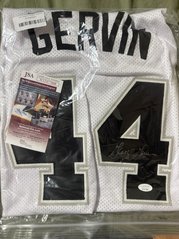 George Gervin #44 San Antonio Spurs Autographed Basketball Jersey JSA
