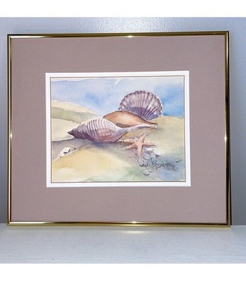 Bess Alexander Authentic Sea Shell Watercolor Collection - 3 Original Works