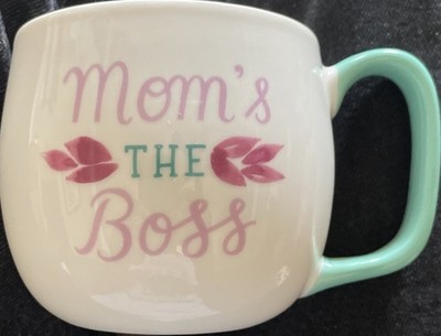 Threshold Moms The Boss Porcelain Coffee Mug Teal Handle Target 14 oz NM
