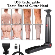 Long Handle Electric Back Shaver For Men Body Hair Removal Razor USB Recharge 