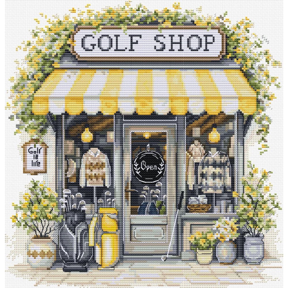 Luca-S counted cross stitch kit ""Golf Shop"", 24x25cm