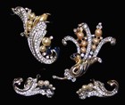 TRIFARI A. Philippe Empress Eugenie Enamel Pave Pearls Pins/Clip & Clip Earrings — photo 1