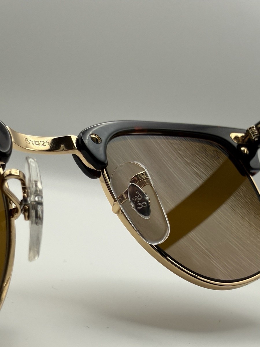 Ray-Ban RB3016 Clubmaster 902/57 51mm Tortoise Gold Brown Lens