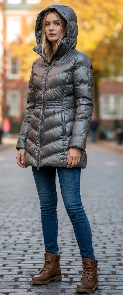 Calvin Klein Womens Light Weight Packable Down Puffer Jacket