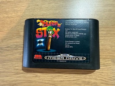 Bubba N Stix Sega Mega Drive Retro Videospiel Cartridge Box Case mit Handbuch