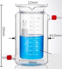 Double-Layer Guide Port Beaker Heat Resistant Graduated Lab Flask Chemistry Use