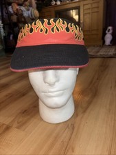 Vintage Stylish Flame Fire Print Visor Breathable 90s