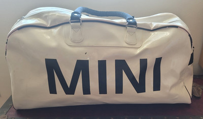 Mini Cooper White Pvu  Duffle Bag