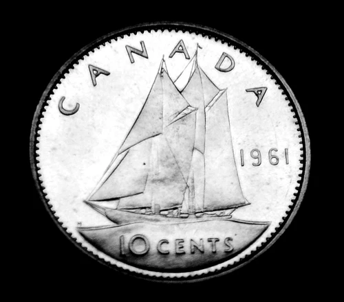 1961 10¢ silver coin that is UNC and MS in mint cellophane Gorgeous and flawless