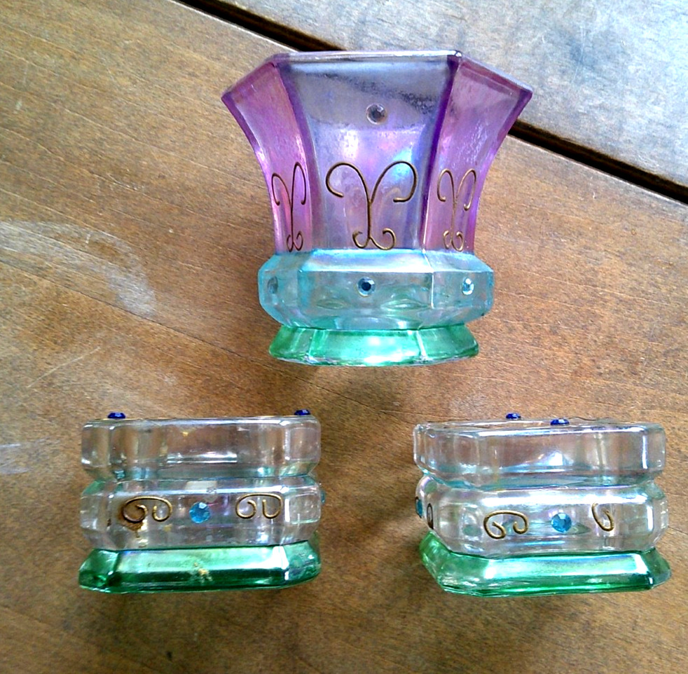 Pair #p7271 + Tall Mardi Gras Holder