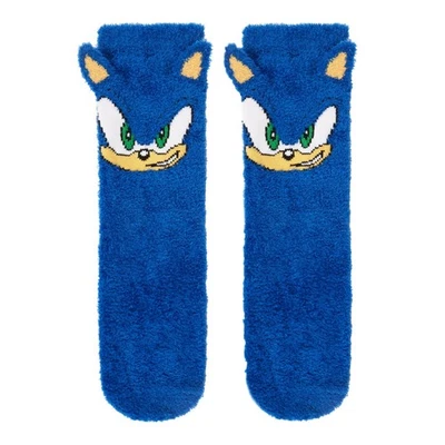SEGA Sonic The Hedgehog kuschelige Kindersocken ~ Schuhgröße 9-12 ~ Sonic Hausschuhe Socken ~ Neu