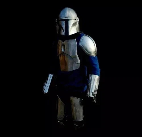 Tuta Mandaloriana Argento Completa Armatura | Costume Indossabile Star Wars Cosplay Metallo - Foto 3 di 6