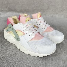 Nike Air Huarache Run Sneakers Shoes Girls 6.5Y Women 8 White Citron Tint
