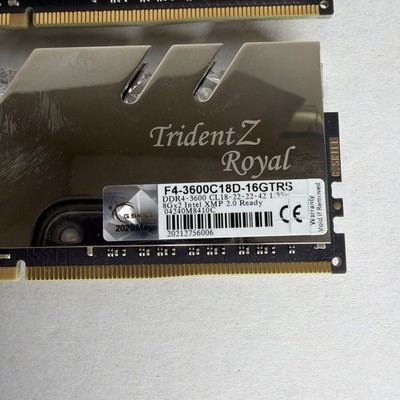 G. SKILL Trident Z Royal 16GB (2 x 8GB) PC4-28800 (DDR4-3600) CL18